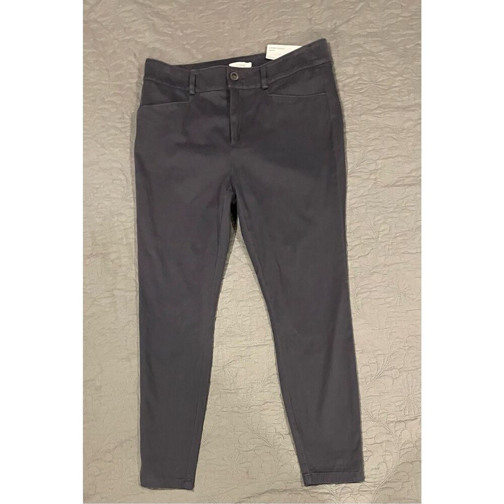 LOFT Skinny Ankle Petite 6 Mid Rise Soft Brush Denim Feel Gray New